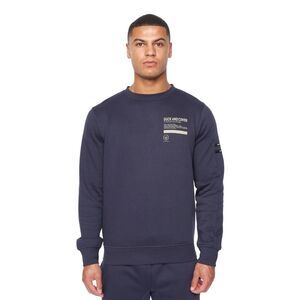 Duck and Cover Mens Jennerkins Crew Neck Sweater / Navy